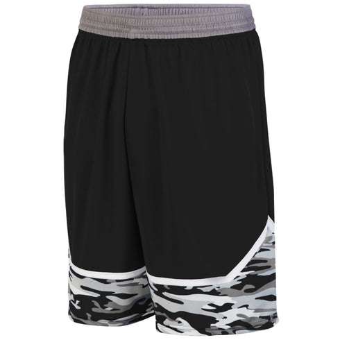 Augusta Sportswear Youth Mod Camo Game Short (1118-C), Color 'Black/Graphite/White'