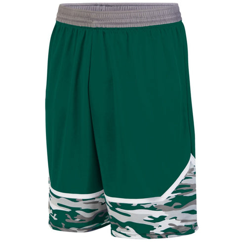 Augusta Sportswear Youth Mod Camo Game Short (1118-C), Color 'Dark Green/Graphite/White'