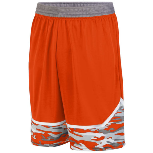 Augusta Sportswear Youth Mod Camo Game Short (1118-C), Color 'Orange/Graphite/White'