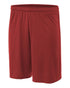 A4 7" Power Mesh Practice Short (N5378), Color 'Scarlet'