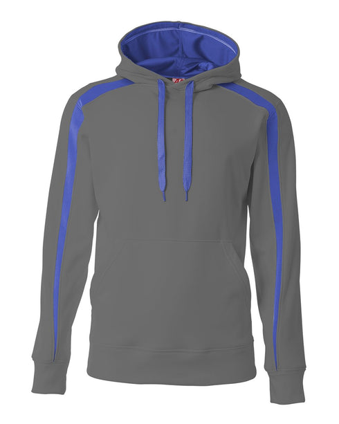 A4 Spartan Fleece Hoodie (N4004), Color 'Graphite/Royal'