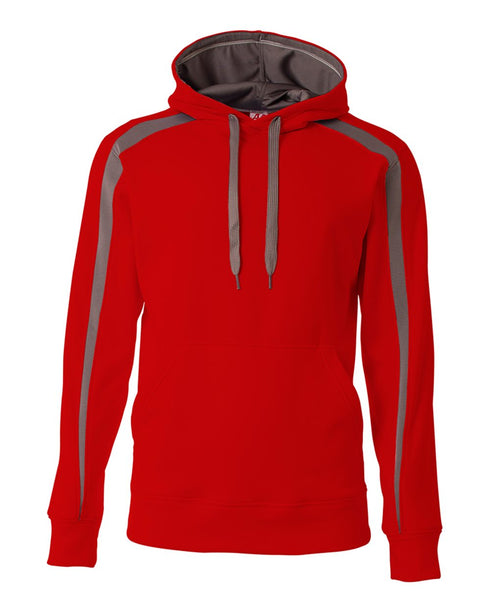 A4 Spartan Fleece Hoodie (N4004), Color 'Scarlet/Graphite'