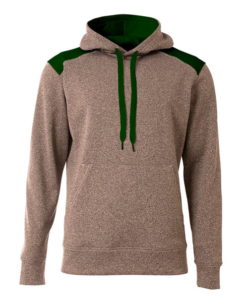 A4 Tourney Fleece Hoodie (N4093), Color 'Heather/Forest'