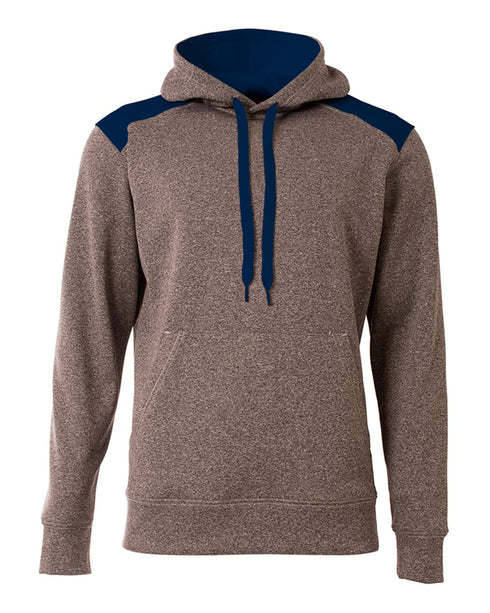 A4 Tourney Fleece Hoodie (N4093), Color 'Heather/Navy'