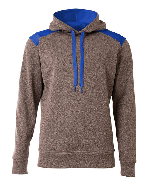 A4 Tourney Fleece Hoodie (N4093), Color 'Heather/Royal'