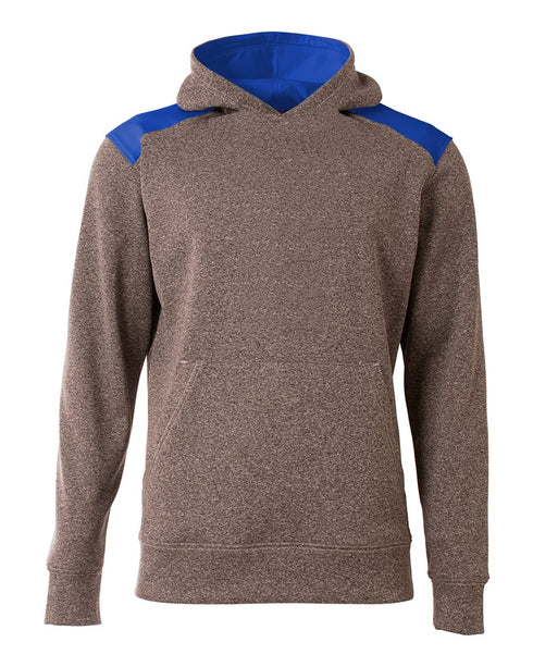 A4 Tourney Youth Fleece Hoodie (NB4093), Color 'Heather/Royal'