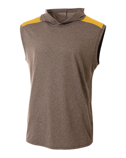A4 Tourney Hooded Tee (N3031), Color 'Heather/Gold'