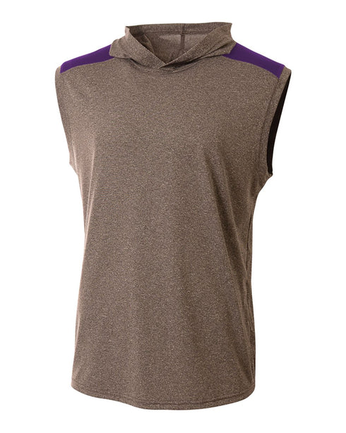 A4 Tourney Hooded Tee (N3031), Color 'Heather/Purple'