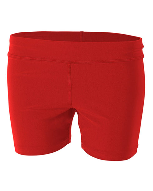 A4 4" Volleyball Short (NW5024), Color 'Scarlet'