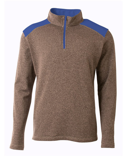 A4 Tourney Fleece Quarter Zip (NB4094), Color 'Heather/Royal'