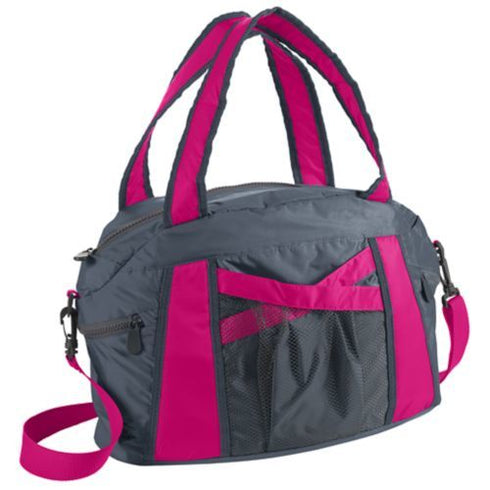 Augusta Sportswear Cruise Duffel (1145-C), Color 'Graphite/Power Pink'