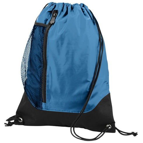 Augusta Sportswear Tres Drawstring Backpack (1149), Color 'Columbia Blue/Black'