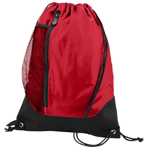 Augusta Sportswear Tres Drawstring Backpack (1149), Color 'Red/Black'