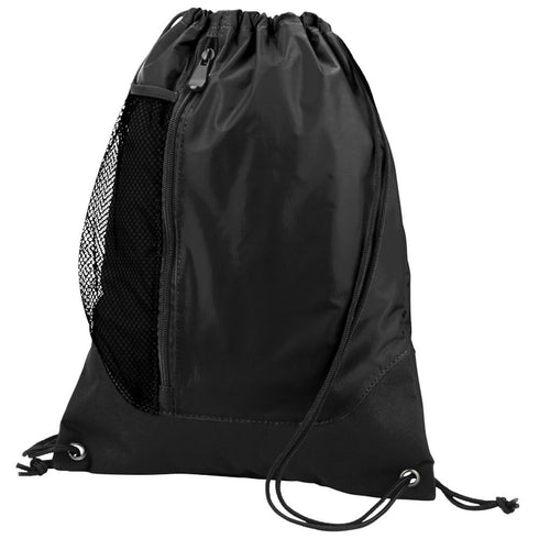 Augusta Sportswear Tres Drawstring Backpack (1149), Color 'Black/Black'