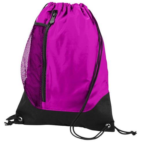 Augusta Sportswear Tres Drawstring Backpack (1149), Color 'Power Pink/Black'