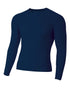 A4 Youth Long Sleeve Compression Crew (NB3133), Color 'Navy'
