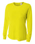 A4 Women's Long Sleeve Performance Crew, Sizes 2XL-4XL (NW3002), Color 'Safety Yellow'