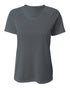 A4 Women's SureColor Short Sleeve Cationic Tee (NW3393), Color 'Graphite'