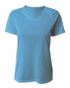 A4 Women's SureColor Short Sleeve Cationic Tee (NW3393), Color 'Light Blue'