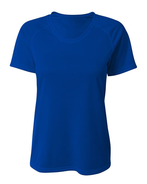 A4 Women's SureColor Short Sleeve Cationic Tee (NW3393), Color 'Royal'