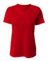 A4 Women's SureColor Short Sleeve Cationic Tee (NW3393), Color 'Scarlet'