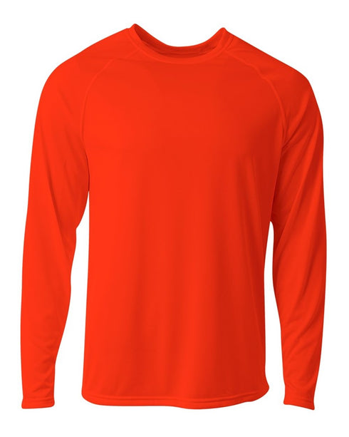 A4 SureColor Long Sleeve Cationic Tee (N3396), Color 'Athletic Orange'