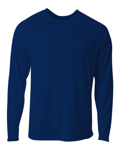 A4 SureColor Long Sleeve Cationic Tee (N3396), Color 'Navy'