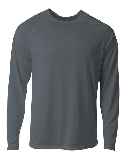 A4 Youth SureColor Long Sleeve Cationic Tee (NB3396), Color 'Graphite'
