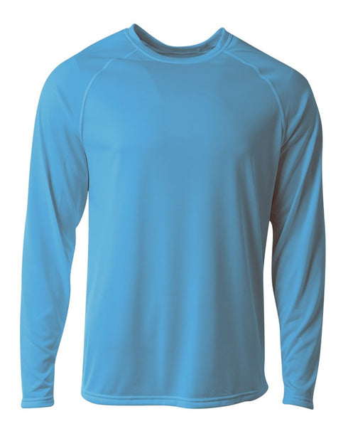 A4 Youth SureColor Long Sleeve Cationic Tee (NB3396), Color 'Light Blue'