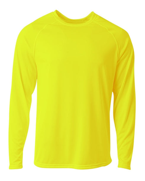 A4 Youth SureColor Long Sleeve Cationic Tee (NB3396), Color 'Safety Yellow'