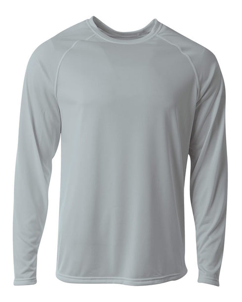 A4 Youth SureColor Long Sleeve Cationic Tee (NB3396), Color 'Silver'