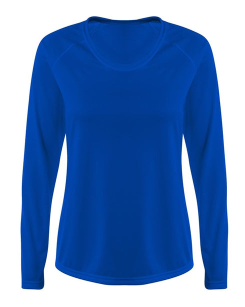 A4 Women's SureColor Long Sleeve Cationic Tee (NW3396), Color 'Royal'