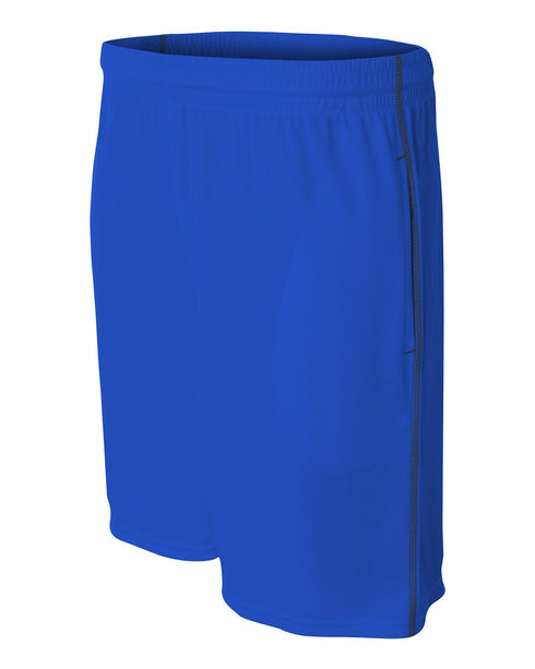 A4 9" Pocketed Short with Contrast Stitching (N5340), Color 'Royal'