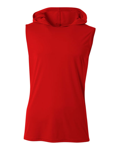 A4 Cooling Performance Sleeveless Hoodie (N3410), Color 'Scarlet'