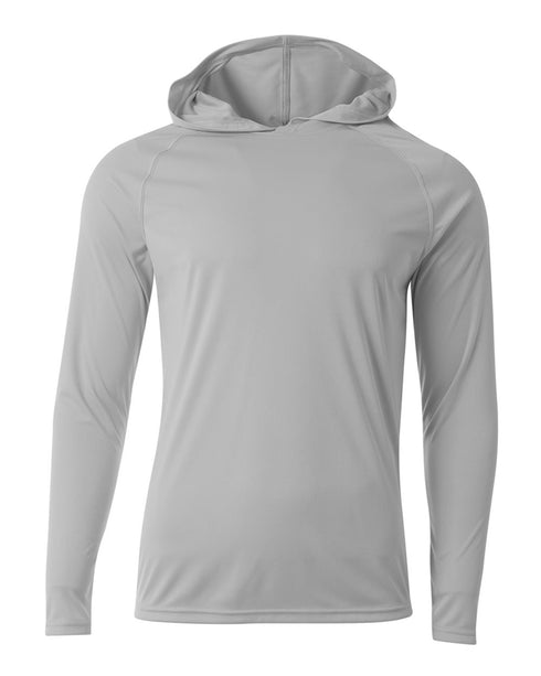 A4 Cooling Performance Long Sleeve Hoodie (N3409), Color 'Silver'