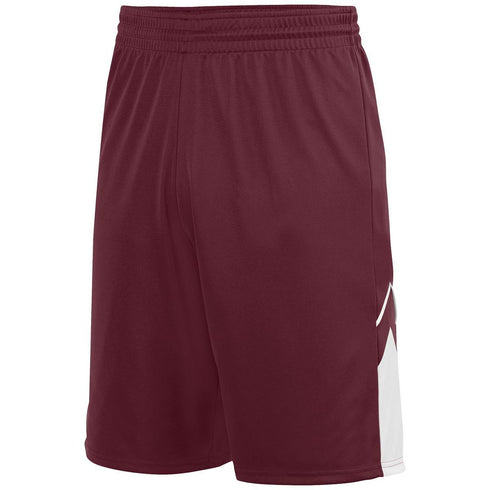 Augusta Sportswear Youth Alley-Oop Reversible Shorts (1169), Color 'Maroon/White'