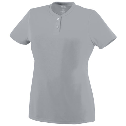 Augusta Sportswear Ladies Wicking Two-Button Jersey (1212-C), Color 'Silver Grey'