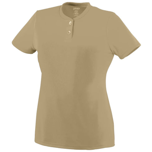 Augusta Sportswear Ladies Wicking Two-Button Jersey (1212-C), Color 'Vegas Gold'