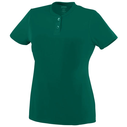 Augusta Sportswear Ladies Wicking Two-Button Jersey (1212-C), Color 'Dark Green'