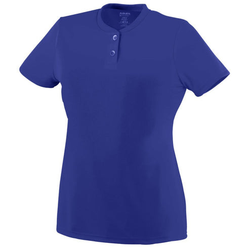 Augusta Sportswear Ladies Wicking Two-Button Jersey (1212-C), Color 'Purple'