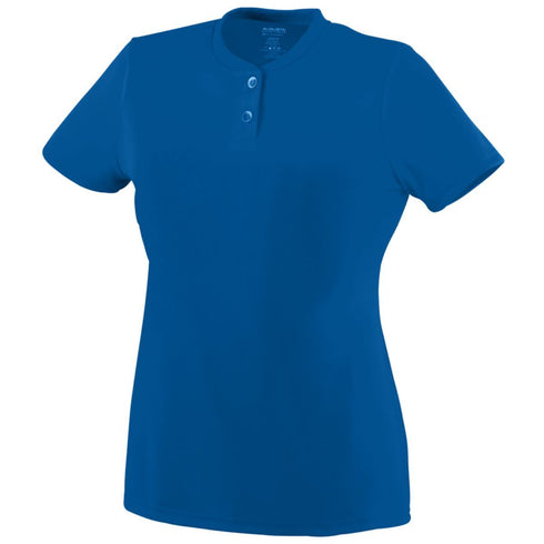 Augusta Sportswear Ladies Wicking Two-Button Jersey (1212-C), Color 'Royal'