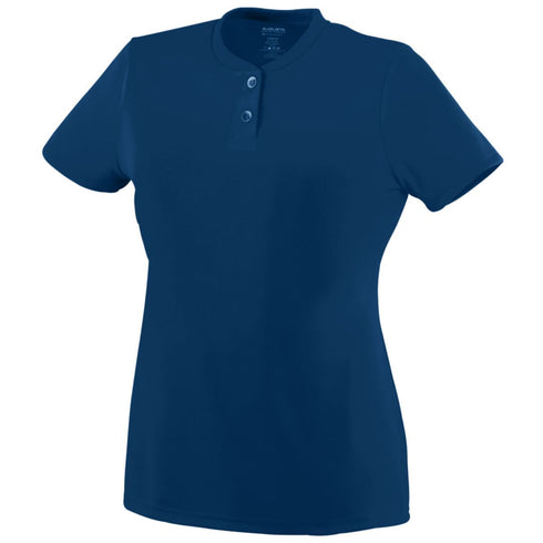 Augusta Sportswear Ladies Wicking Two-Button Jersey (1212-C), Color 'Navy'