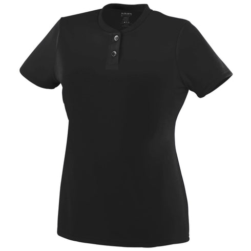 Augusta Sportswear Ladies Wicking Two-Button Jersey (1212-C), Color 'Black'