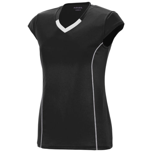 Augusta Sportswear Ladies Blash Jersey (1218), Color 'Black/White'