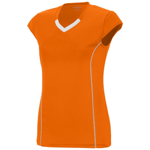 Augusta Sportswear Ladies Blash Jersey (1218), Color 'Power Orange/White'