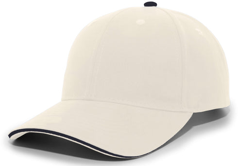 Pacific Headwear Brushed Twill Cap With Sandwich Bill (121C), Color 'KhakiNavy'