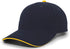 Pacific Headwear Brushed Twill Cap With Sandwich Bill (121C), Color 'NavyGold'