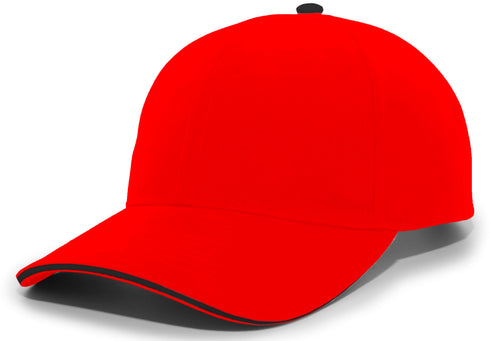 Pacific Headwear Brushed Twill Cap With Sandwich Bill (121C), Color 'RedBlack'