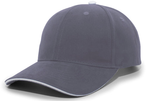 Pacific Headwear Brushed Twill Cap With Sandwich Bill (121C), Color 'GraphiteWhite'