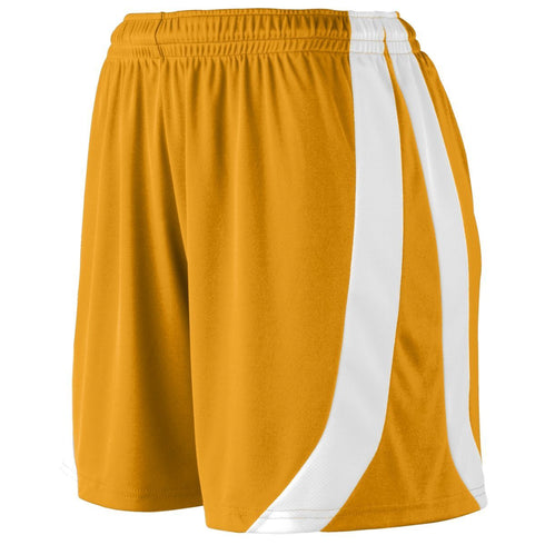 Augusta Sportswear Ladies Triumph Shorts (1238-C), Color 'Gold/White'